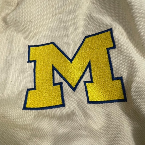 VTG University of Michigan Wolverines Backpack Tote Canvas‎ Tailgate Football UM - Picture 2 of 9